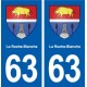 63 La Roche-Blanche blason autocollant plaque stickers ville