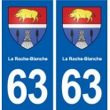 63 La Roche-Blanche blason autocollant plaque stickers ville