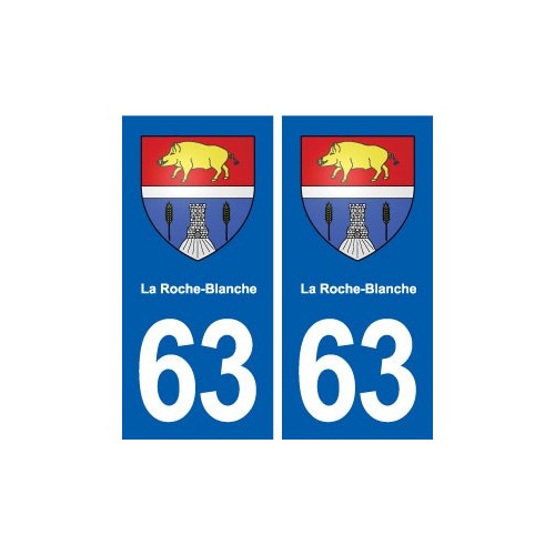63 La Roche-Blanche blason autocollant plaque stickers ville