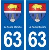 63 La Roche-Blanche blason autocollant plaque stickers ville