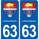 63 La Roche-Blanche blason autocollant plaque stickers ville