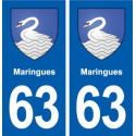 63 Maringues blason autocollant plaque stickers ville