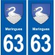 63 Maringues blason autocollant plaque stickers ville