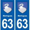 63 Maringues blason autocollant plaque stickers ville