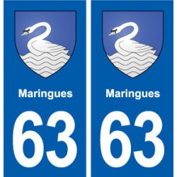 63 Maringues blason autocollant plaque stickers ville