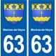 63 Martres-de-Veyre blason autocollant plaque stickers ville