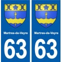 63 Martres-de-Veyre blason autocollant plaque stickers ville