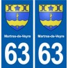 63 Martres-de-Veyre blason autocollant plaque stickers ville