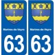 63 Martres-de-Veyre blason autocollant plaque stickers ville