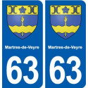 63 Martres-de-Veyre blason autocollant plaque stickers ville