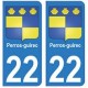 22 Dinan autocollant plaque blason armoiries stickers département