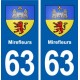 63 Mirefleurs blason autocollant plaque stickers ville