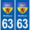 63 Mirefleurs blason autocollant plaque stickers ville