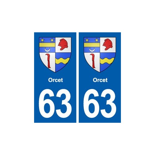 63 Orcet blason autocollant plaque stickers ville