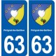 63 Pérignat-lès-Sarliève blason autocollant plaque stickers ville