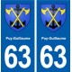 63 Puy-Guillaume blason autocollant plaque stickers ville