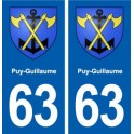 63 Puy-Guillaume blason autocollant plaque stickers ville