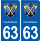 63 Puy-Guillaume blason autocollant plaque stickers ville
