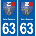 63 Saint-Beauzire blason autocollant plaque stickers ville