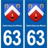 63 Saint-éloy-les-Mines blason autocollant plaque stickers ville