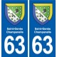 63 Saint-Genès-Champanelle blason autocollant plaque stickers ville