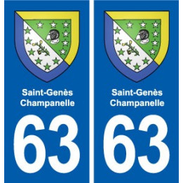 63 Saint-Genès-Champanelle blason autocollant plaque stickers ville