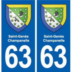 63 Saint-Genès-Champanelle blason autocollant plaque stickers ville
