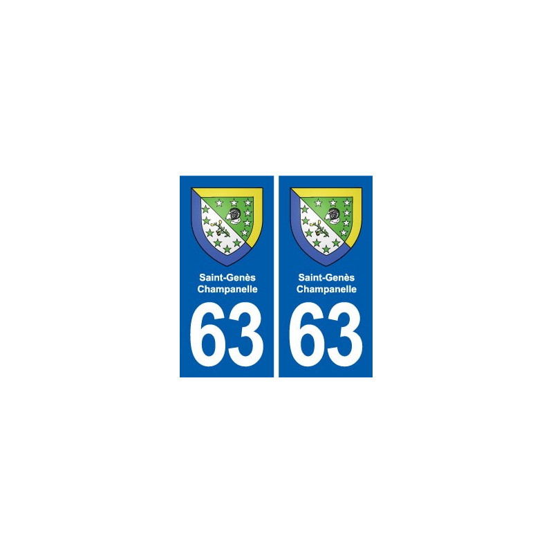 63 Saint-Genès-Champanelle blason autocollant plaque stickers ville