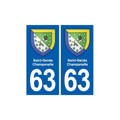 63 Saint-Genès-Champanelle blason autocollant plaque stickers ville