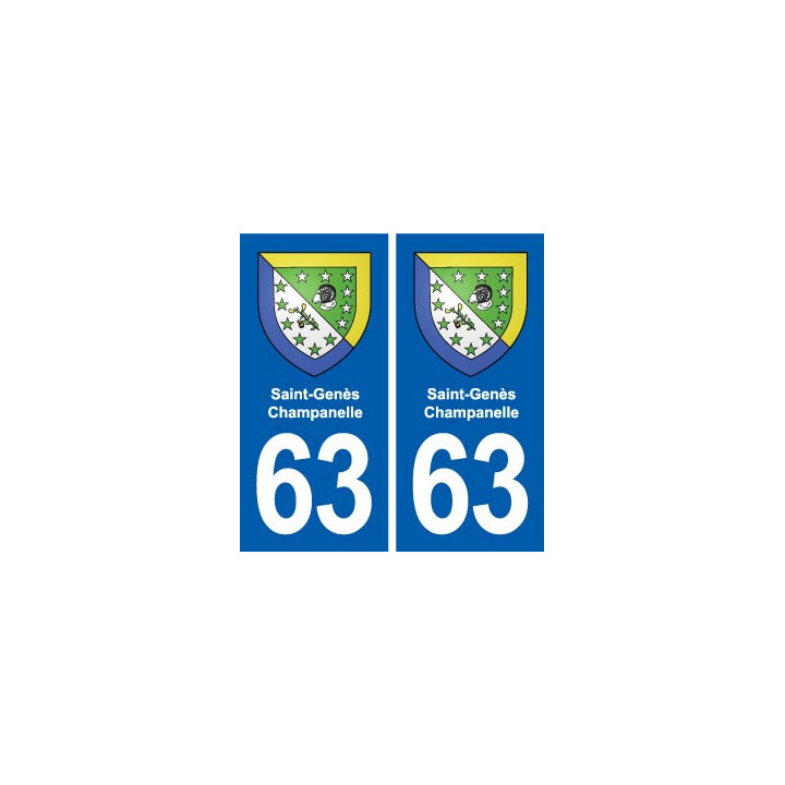 63 Saint-Genès-Champanelle blason autocollant plaque stickers ville