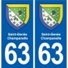 63 Saint-Genès-Champanelle blason autocollant plaque stickers ville