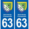 63 Saint-Genès-Champanelle blason autocollant plaque stickers ville