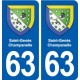 63 Saint-Genès-Champanelle blason autocollant plaque stickers ville