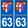 63 Saint-Georges-de-Mons blason autocollant plaque stickers ville