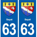 63 Sayat blason autocollant plaque stickers ville