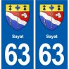 63 Sayat blason autocollant plaque stickers ville