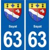 63 Sayat blason autocollant plaque stickers ville