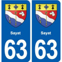 63 Sayat blason autocollant plaque stickers ville