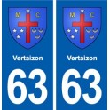 63 Vertaizon blason autocollant plaque stickers ville