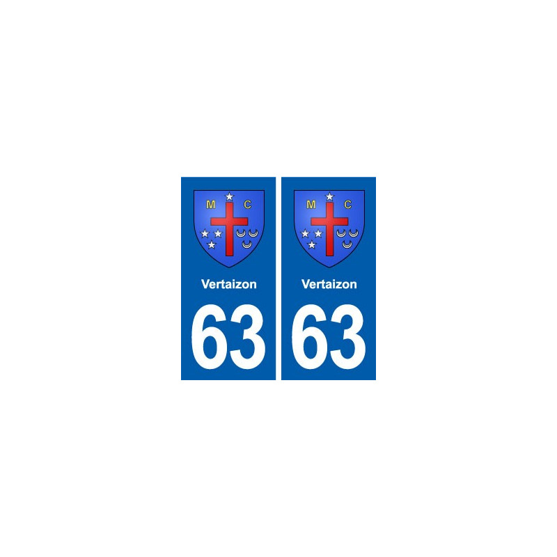 63 Vertaizon blason autocollant plaque stickers ville