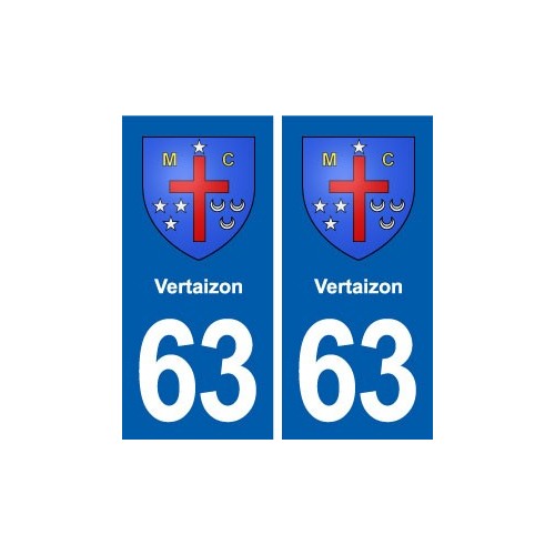 63 Vertaizon blason autocollant plaque stickers ville