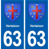 63 Vertaizon blason autocollant plaque stickers ville