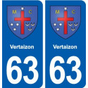 63 Vertaizon blason autocollant plaque stickers ville