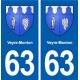 63 Veyre-Monton blason autocollant plaque stickers ville