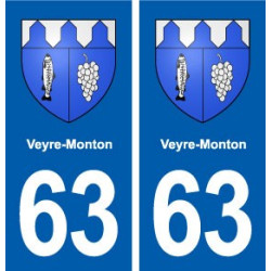 63 Veyre-Monton blason autocollant plaque stickers ville