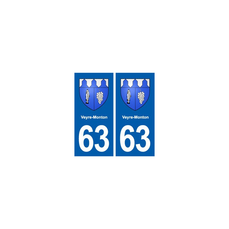 63 Veyre-Monton blason autocollant plaque stickers ville