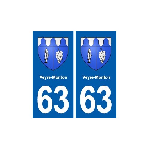 63 Veyre-Monton blason autocollant plaque stickers ville