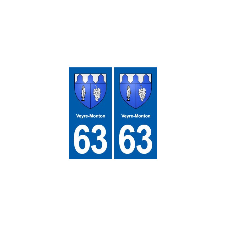 63 Veyre-Monton blason autocollant plaque stickers ville