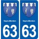 63 Veyre-Monton blason autocollant plaque stickers ville