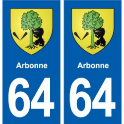 64 Arbonne blason autocollant plaque stickers ville
